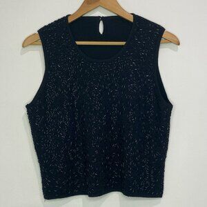 No tag - Sparkle Front, No Sleeve, Round Neck, Knit, Tank - Size M